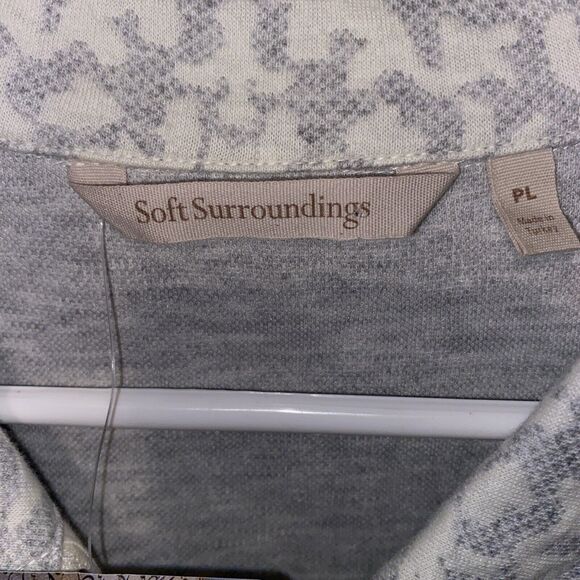 NWT Soft Surroundings Chamonix Zip Up Robe Gray Ivory PL - Picture 5 of 5